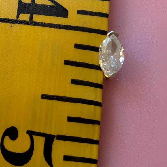 Single Approx 1/2 Carat Marquise Diamond Earring Stud set in 14K White Gold - Picture 5 of 5